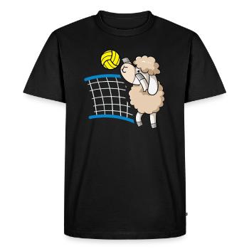 Volleyball Volleyball Sheep Birthday Christmas - Men's Premium Organic T-Shirt - black - Front - Nico (187cm)