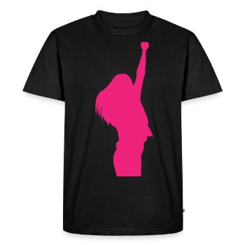 Femme fille victoire pose - T-shirt Premium bio Homme - noir - Devant - Nico (187cm)