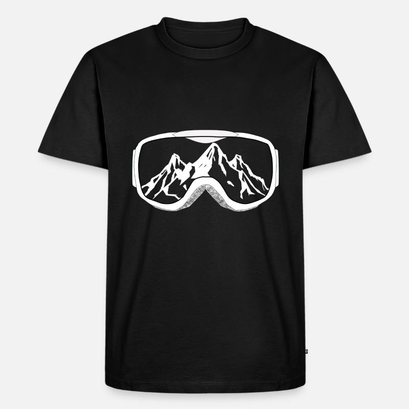 Skibrille Berge Ski - Männer Premium Bio T-Shirt - Schwarz