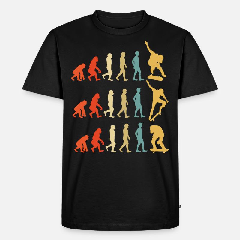 Skateboard Evolution Geschenk - Männer Premium Bio T-Shirt - Schwarz