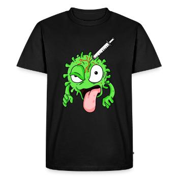 Virus vacciné - T-shirt Premium bio Homme - noir - Devant - Nico (187cm)