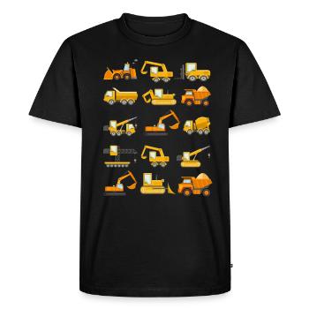 Construction Diggers Trucks Vehicles Design - Men's Premium Organic T-Shirt - black - Front - Nico (187cm)