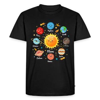 Solar System Space Planets for a sience lover - T-shirt Premium bio Homme - noir - Devant - Nico (187cm)