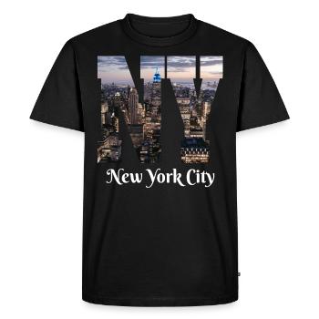 Accro à New York - T-shirt Premium bio Homme - noir - Devant - Nico (187cm)