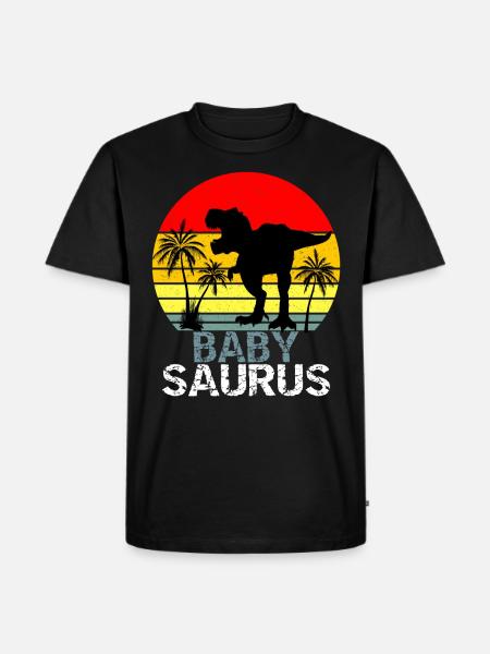 Babysaurus T Rex Dinosaur - Men's Premium Organic T-Shirt - black