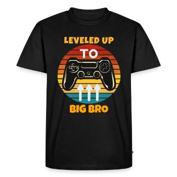 Nivelé jusqu’à Big Bro - T-shirt Premium bio Homme - noir - Devant - Nico (187cm)