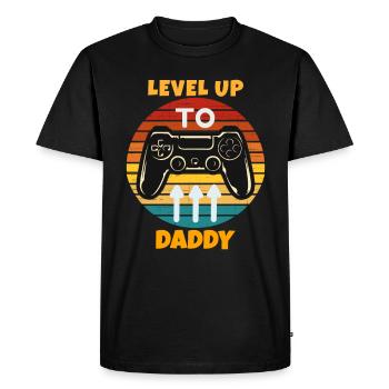 Leveled Up To Daddy - Men's Premium Organic T-Shirt - black - Front - Nico (187cm)