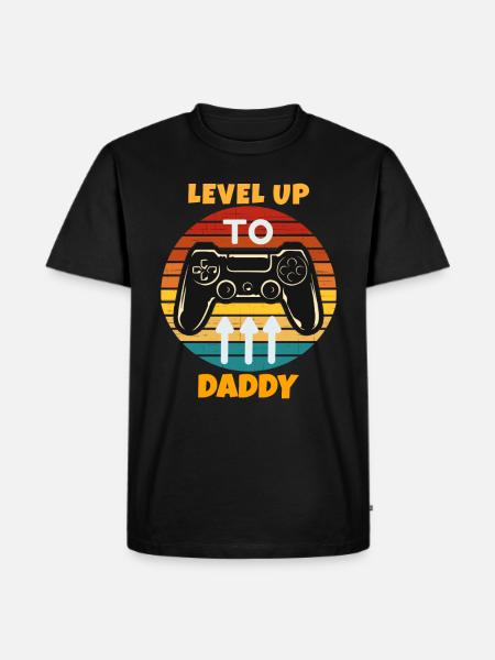 Leveled Up To Daddy - Men's Premium Organic T-Shirt - black