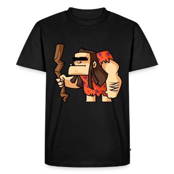 Funny Comic Neanderthals - Men's Premium Organic T-Shirt - black - Front - Nico (187cm)