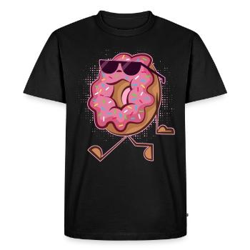 Funny Donut Wearing Sunglass -Donut On Beach For - T-shirt Premium bio Homme - noir - Devant - Nico (187cm)