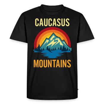 Kaukasus-Gebirge Sonnenuntergang - Männer Premium Bio T-Shirt - Schwarz - Vorne - Nico (187cm)