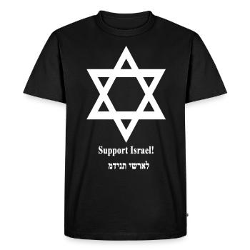 Support Israel - Men's Premium Organic T-Shirt - black - Front - Nico (187cm)