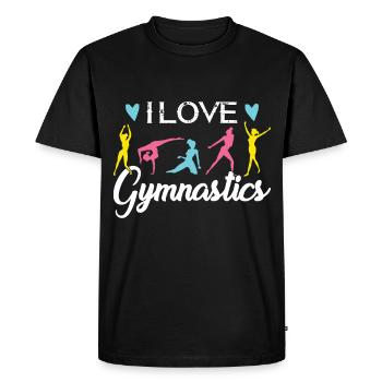 I love gymnastics shirts for women - T-shirt Premium bio Homme - noir - Devant - Nico (187cm)