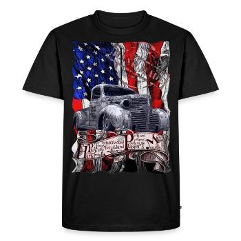 Vintage Pickup Players Young and old American - Men's Premium Organic T-Shirt - black - Front - Nico (187cm)