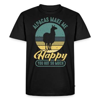 Alpacas make me happy- funny Alpaca shirt for - T-shirt Premium bio Homme - noir - Devant - Nico (187cm)