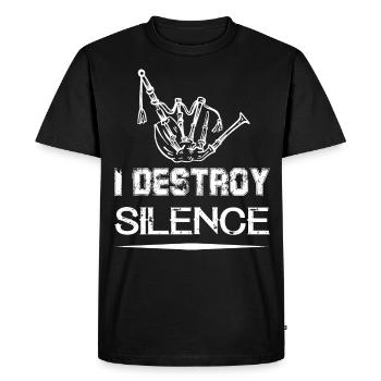 i destroy silence bagpipe - T-shirt Premium bio Homme - noir - Devant - Nico (187cm)