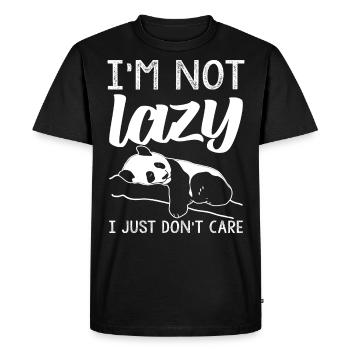 lazy shirts for women - i’m not lazy, i just don’t - T-shirt Premium bio Homme - noir - Devant - Nico (187cm)