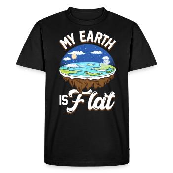 flat earth global lockdown the conspiracy - T-shirt Premium bio Homme - noir - Devant - Nico (187cm)
