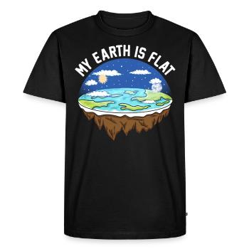 flat earth global lockdown the conspiracy - T-shirt Premium bio Homme - noir - Devant - Nico (187cm)