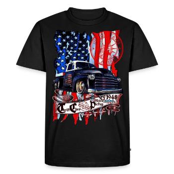 Chevy Vintage V8 Pickup Truck American Design - Men's Premium Organic T-Shirt - black - Front - Nico (187cm)