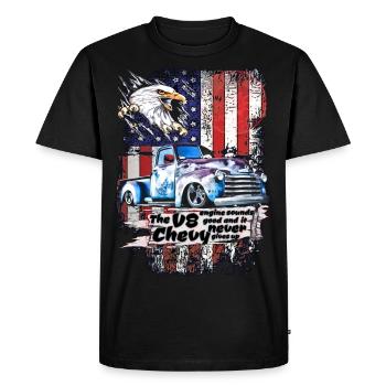 Légendaire V8 Chevy Pickup Usa Adler - T-shirt Premium bio Homme - noir - Devant - Nico (187cm)