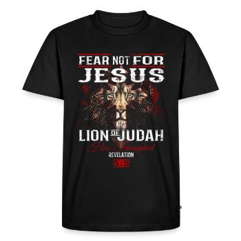 Jesus Christ - The Lion of Judah has triumphed - Men's Premium Organic T-Shirt - black - Front - Nico (187cm)