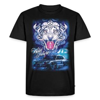 TIGRE VOITURE JAPON MANGA BOLIDE FUTURISTE - T-shirt Premium bio Homme - noir - Devant - Nico (187cm)