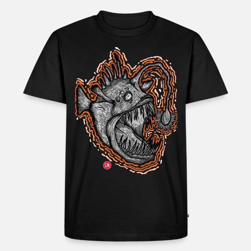 Anglerfisch - Männer Premium Bio T-Shirt - Schwarz