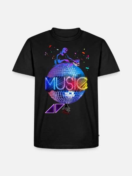 Music DJ, music, disco, leds. - Men's Premium Organic T-Shirt - black