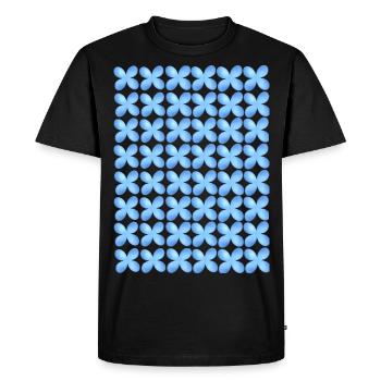 Fleurs bleues - T-shirt Premium bio Homme - noir - Devant - Nico (187cm)