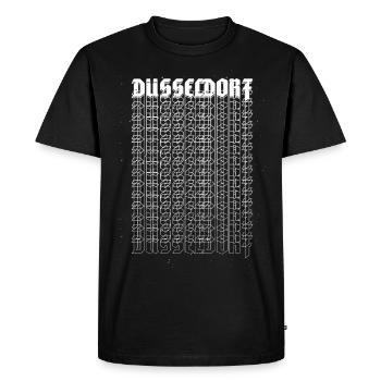Dusseldorf Germany City Font Skyline - Men's Premium Organic T-Shirt - black - Front - Nico (187cm)