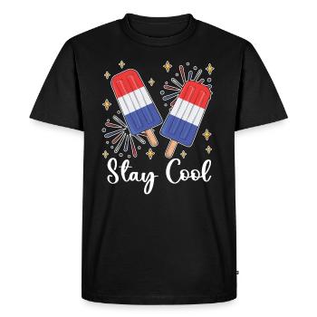 Américain 4 juillet Restez cool pour - T-shirt Premium bio Homme - noir - Devant - Nico (187cm)
