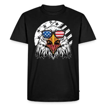 American July 4 Patriotic Eagle - Men's Premium Organic T-Shirt - black - Front - Nico (187cm)