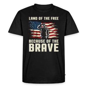 Américain 4 juillet Terre des Libres - T-shirt Premium bio Homme - noir - Devant - Nico (187cm)