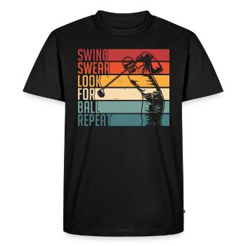 Swing Swear Recherchez la répétition de balle pour les golfeurs - T-shirt Premium bio Homme - noir - Devant - Nico (187cm)