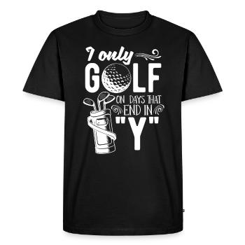 Je ne joue au golf que les jours qui se terminent par Y pour les golfeurs - T-shirt Premium bio Homme - noir - Devant - Nico (187cm)