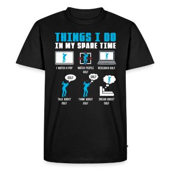 Ce que je fais pour les golfeurs pendant mon temps libre - T-shirt Premium bio Homme - noir - Devant - Nico (187cm)