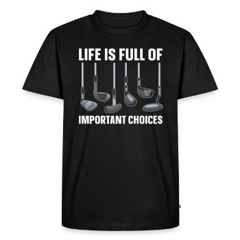 La vie est pleine de décisions importantes pour - T-shirt Premium bio Homme - noir - Devant - Nico (187cm)