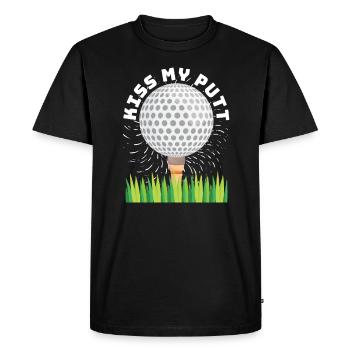 Kiss My Putt pour les golfeurs - T-shirt Premium bio Homme - noir - Devant - Nico (187cm)