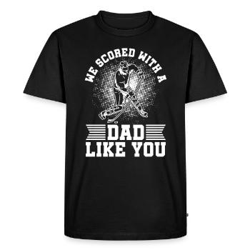 Nous avons travaillé avec un père comme vous pour - T-shirt Premium bio Homme - noir - Devant - Nico (187cm)