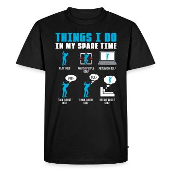 Ce que je fais pour les golfeurs pendant mon temps libre - T-shirt Premium bio Homme - noir - Devant - Nico (187cm)