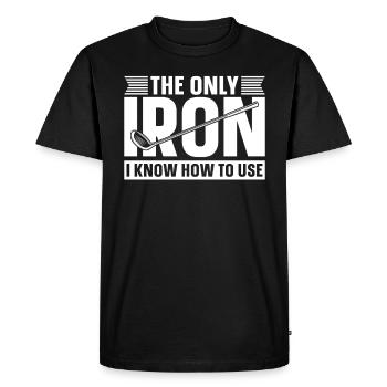 Ce que je fais pour les golfeurs pendant mon temps libre - T-shirt Premium bio Homme - noir - Devant - Nico (187cm)