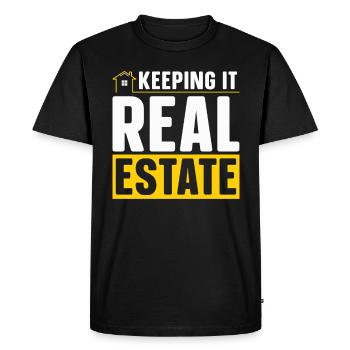 Keep it real estate for real estate agents - Men's Premium Organic T-Shirt - black - Front - Nico (187cm)
