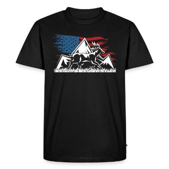 Chasse patriotique au cerf pour les chasseurs de cerfs - T-shirt Premium bio Homme - noir - Devant - Nico (187cm)