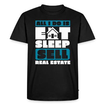 Manger dormir Vendre des biens immobiliers pour - T-shirt Premium bio Homme - noir - Devant - Nico (187cm)