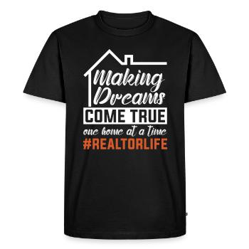 Making dreams come true for real estate agents - Men's Premium Organic T-Shirt - black - Front - Nico (187cm)