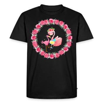 FLAMAND ROSE ETE - T-shirt Premium bio Homme - noir - Devant - Nico (187cm)