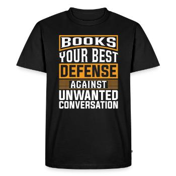 Livres Votre meilleure défense pour les amateurs de livres - T-shirt Premium bio Homme - noir - Devant - Nico (187cm)