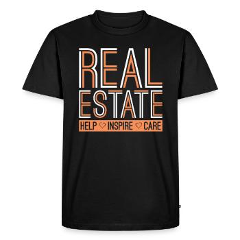 L’espoir immobilier inspire les soins du courtier - T-shirt Premium bio Homme - noir - Devant - Nico (187cm)