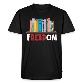 Freadom pour les amateurs de livres - T-shirt Premium bio Homme - noir - Devant - Nico (187cm)